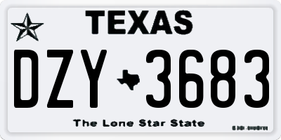 TX license plate DZY3683