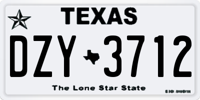 TX license plate DZY3712