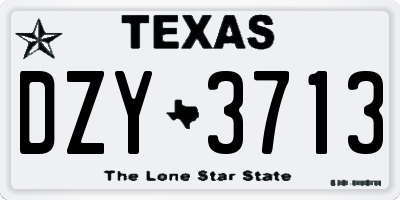 TX license plate DZY3713