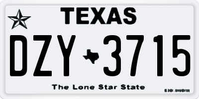 TX license plate DZY3715