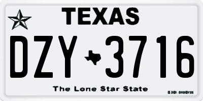 TX license plate DZY3716