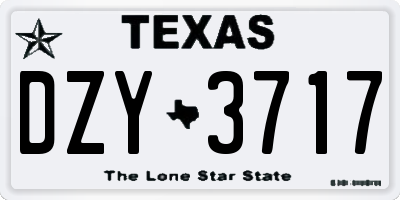 TX license plate DZY3717
