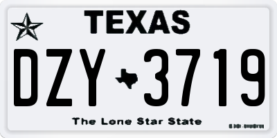 TX license plate DZY3719