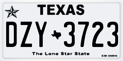 TX license plate DZY3723