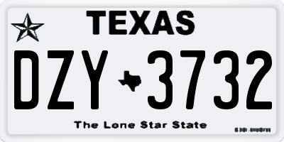 TX license plate DZY3732