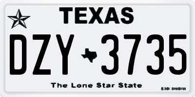TX license plate DZY3735