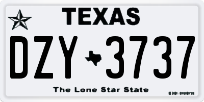 TX license plate DZY3737