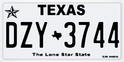 TX license plate DZY3744