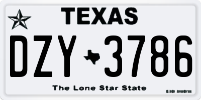 TX license plate DZY3786