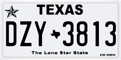 TX license plate DZY3813