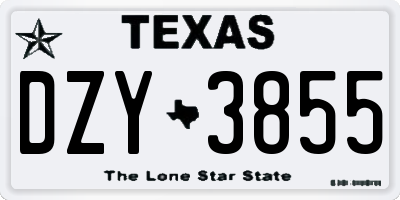 TX license plate DZY3855