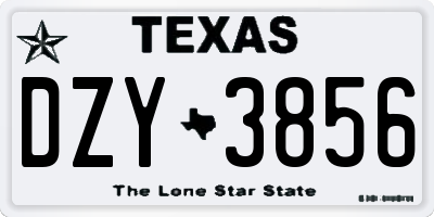 TX license plate DZY3856