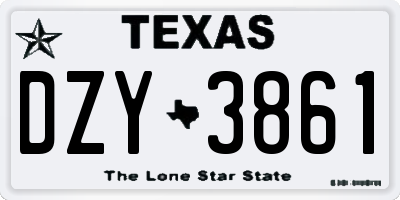 TX license plate DZY3861