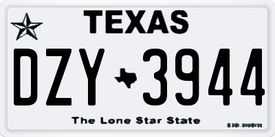 TX license plate DZY3944