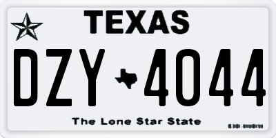 TX license plate DZY4044