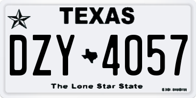 TX license plate DZY4057