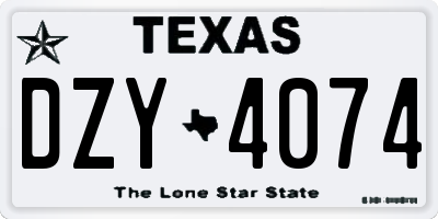 TX license plate DZY4074