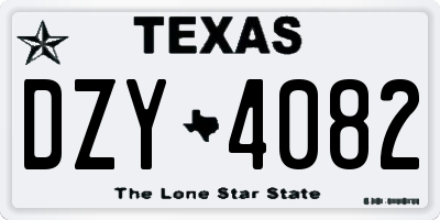 TX license plate DZY4082