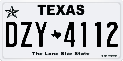 TX license plate DZY4112