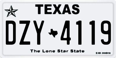 TX license plate DZY4119