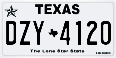 TX license plate DZY4120