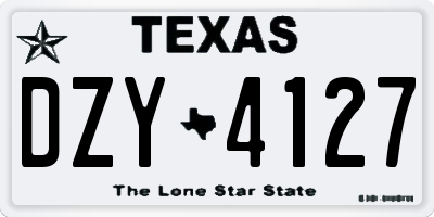 TX license plate DZY4127