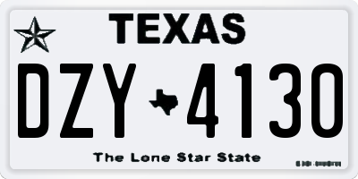 TX license plate DZY4130