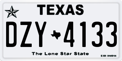 TX license plate DZY4133