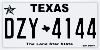 TX license plate DZY4144
