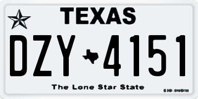 TX license plate DZY4151