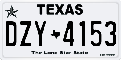 TX license plate DZY4153