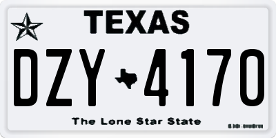TX license plate DZY4170