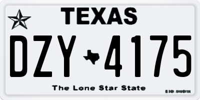 TX license plate DZY4175