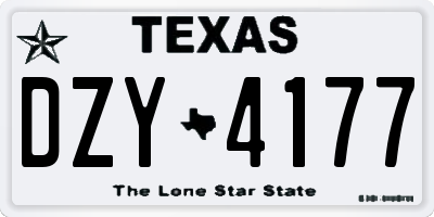 TX license plate DZY4177
