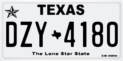 TX license plate DZY4180