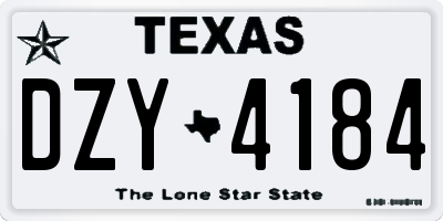 TX license plate DZY4184
