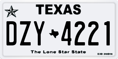 TX license plate DZY4221