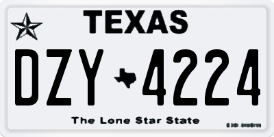 TX license plate DZY4224