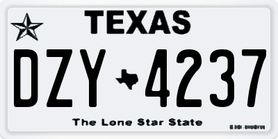 TX license plate DZY4237