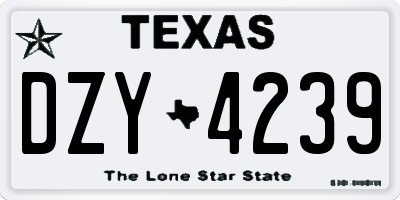 TX license plate DZY4239