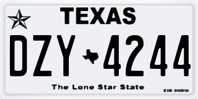 TX license plate DZY4244