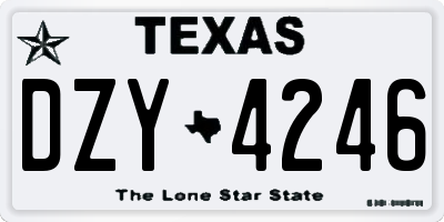 TX license plate DZY4246