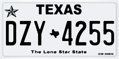 TX license plate DZY4255
