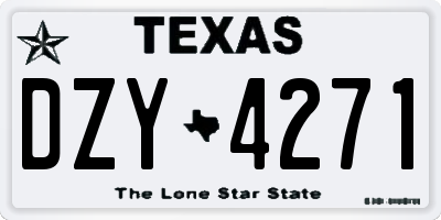 TX license plate DZY4271