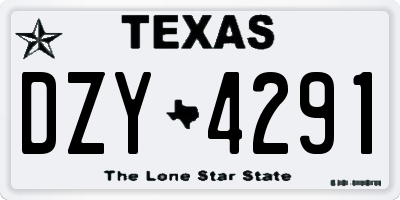 TX license plate DZY4291