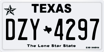 TX license plate DZY4297