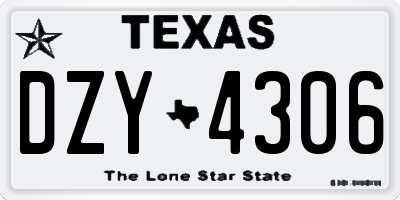 TX license plate DZY4306