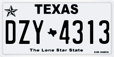 TX license plate DZY4313