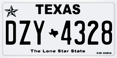 TX license plate DZY4328