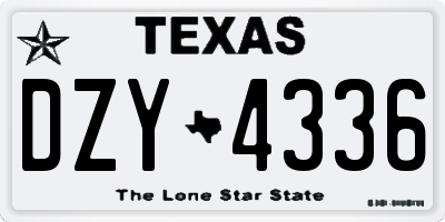 TX license plate DZY4336